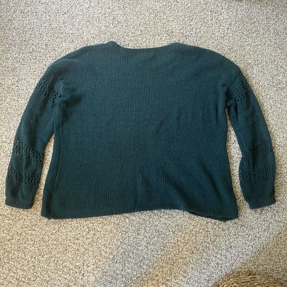 Knox Rose Women Sweater Plus Size XXL Teal Blue Knit Boho Textured Chenille Soft - Picture 3 of 6